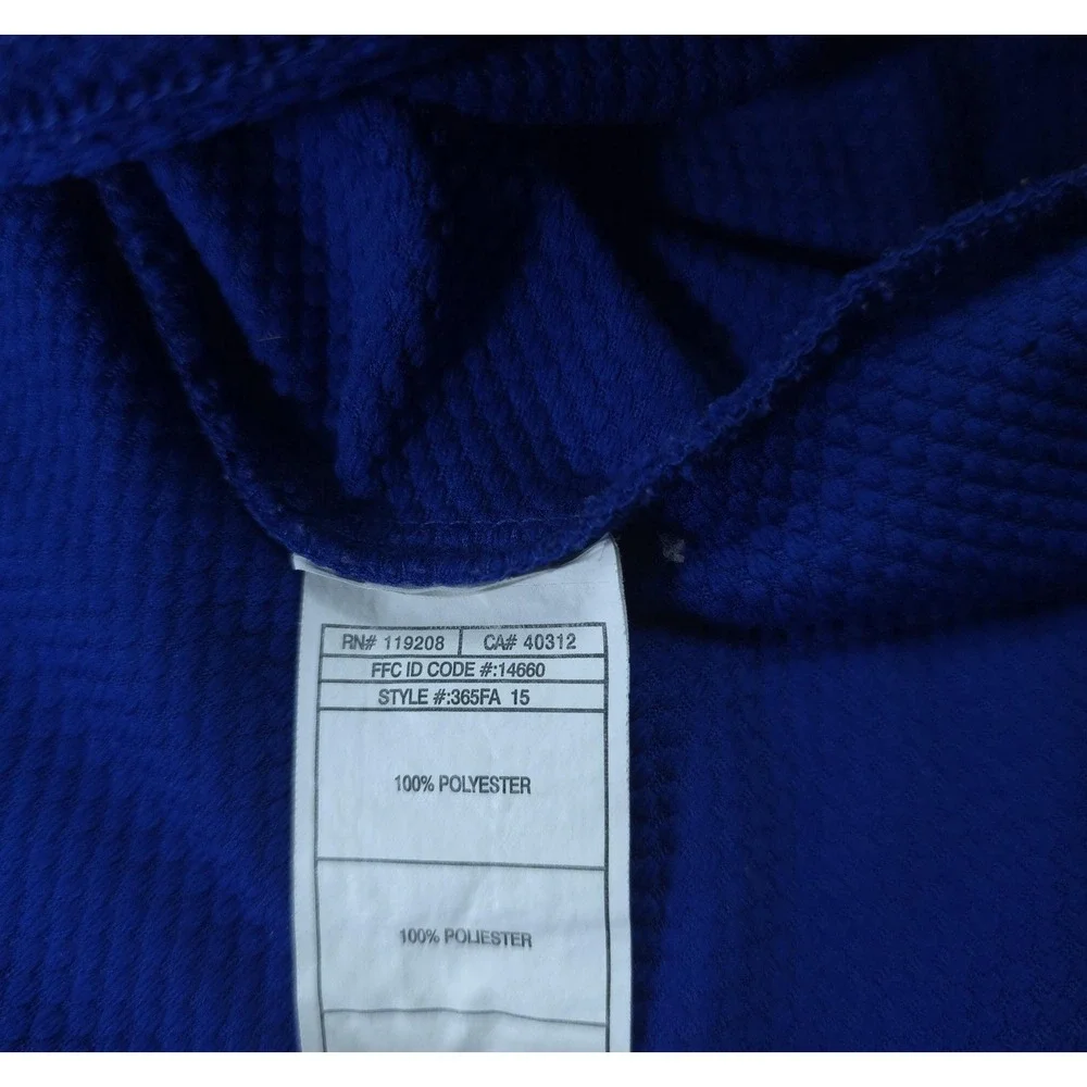 Kansas Jayhawks Shirt Mens XL Blue NCAA Basketball Adidas Climalite 1/4 Zip